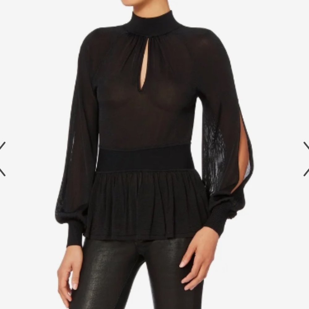 Exclusive for Intermix Joanne Slit Sleeve Knit in Black / XS *Worn Once